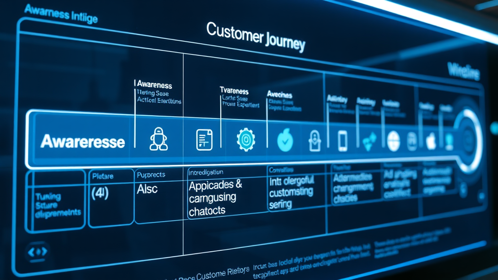 sleek timeline of customer journey stages from Awareness to Advocacy - customer journey