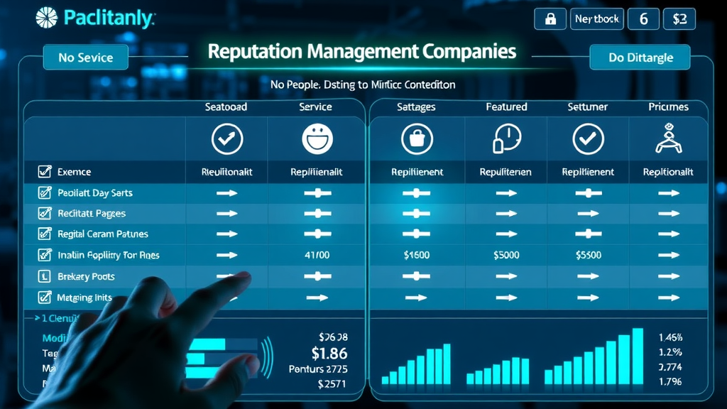 Infographic comparing reputation management companies and their services