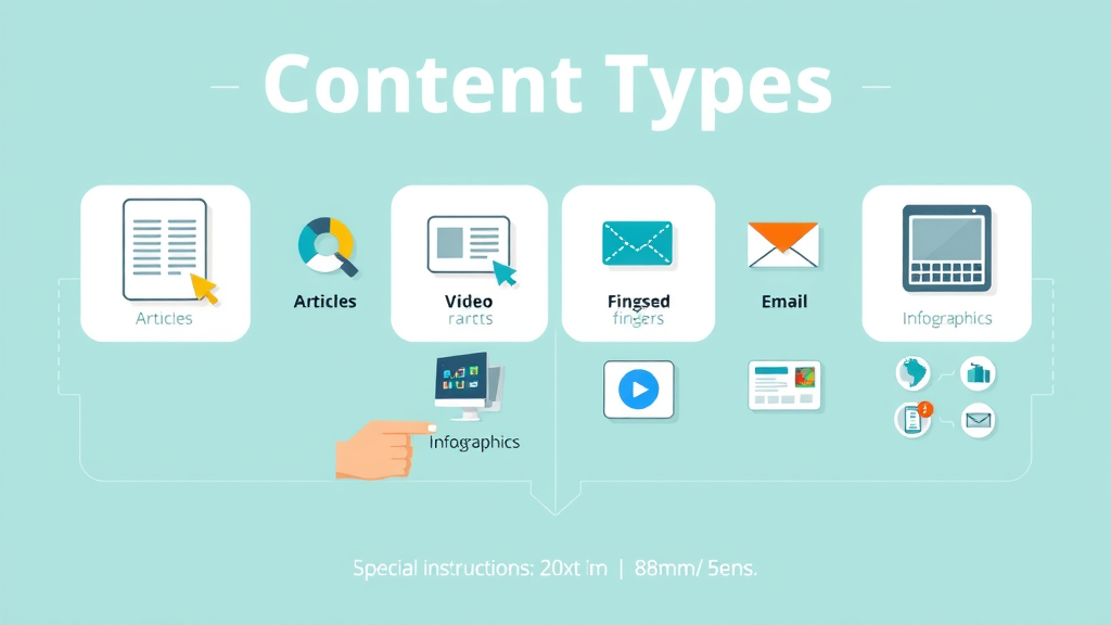 infographic comparison of content types and formats for a content marketing strategy