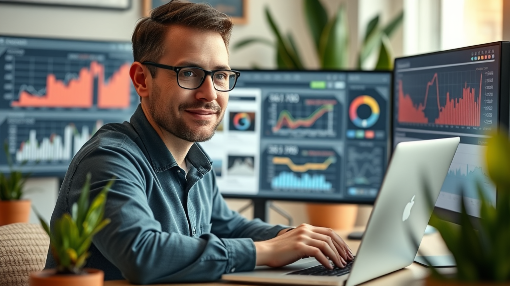 analyzing engagement metrics for videos and video marketing performance on laptop