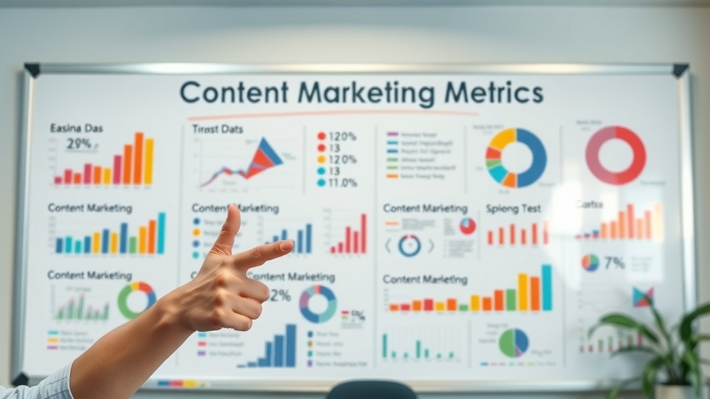 Infographic displaying types of content marketing metrics and how to track content performance