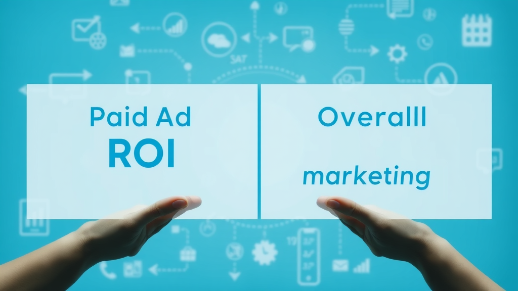 comparison chart of paid ad ROI versus overall marketing ROI metrics