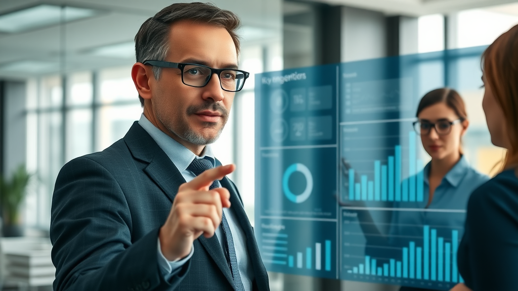 business leader selecting social media engagement metric strategy on analytics dashboard