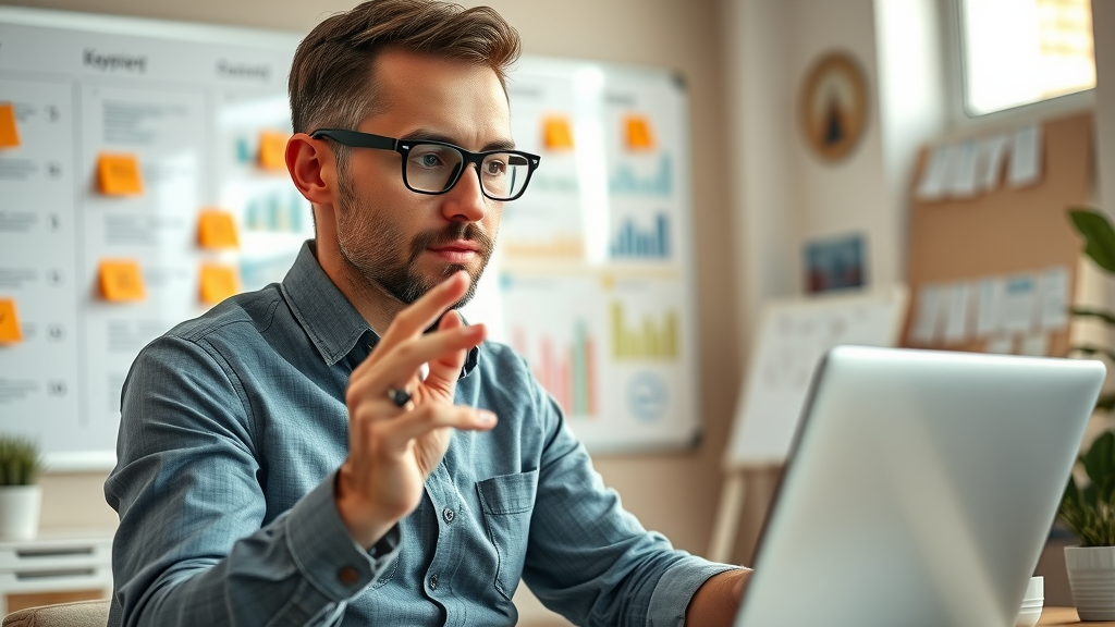Professional SEO strategist conducting advanced keyword research for video SEO