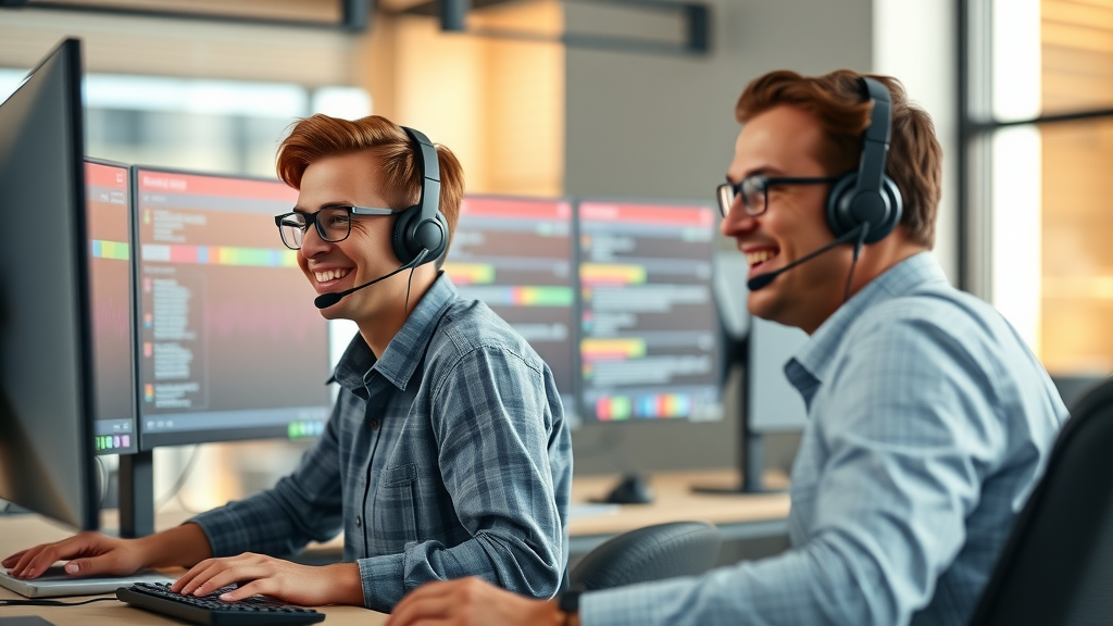 customer service team monitoring live review analysis for customer experience