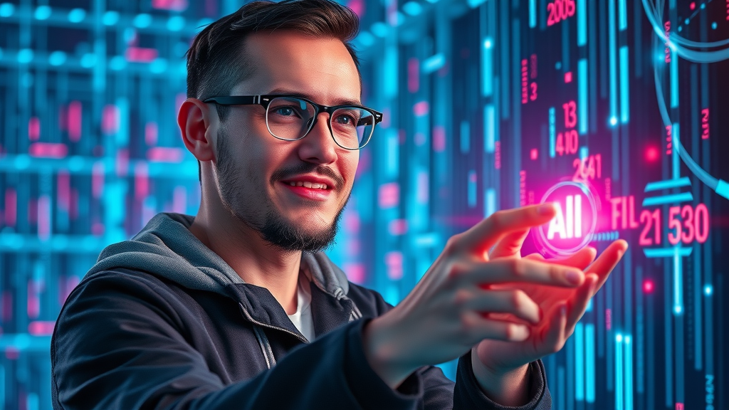 Futuristic marketer implementing AI-driven lead nurturing tactics