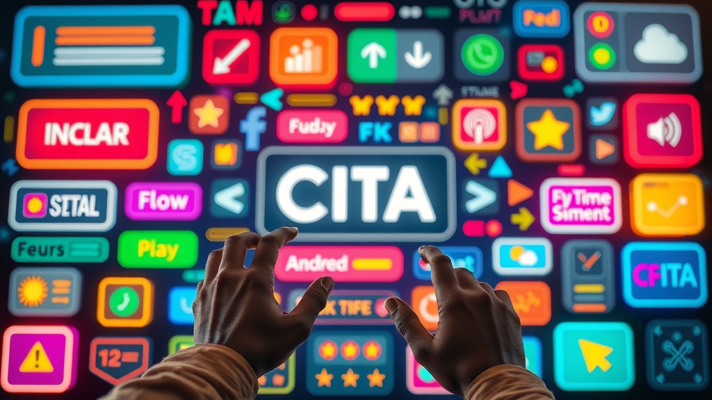 colorful collection of CTA elements, innovative call to action designs