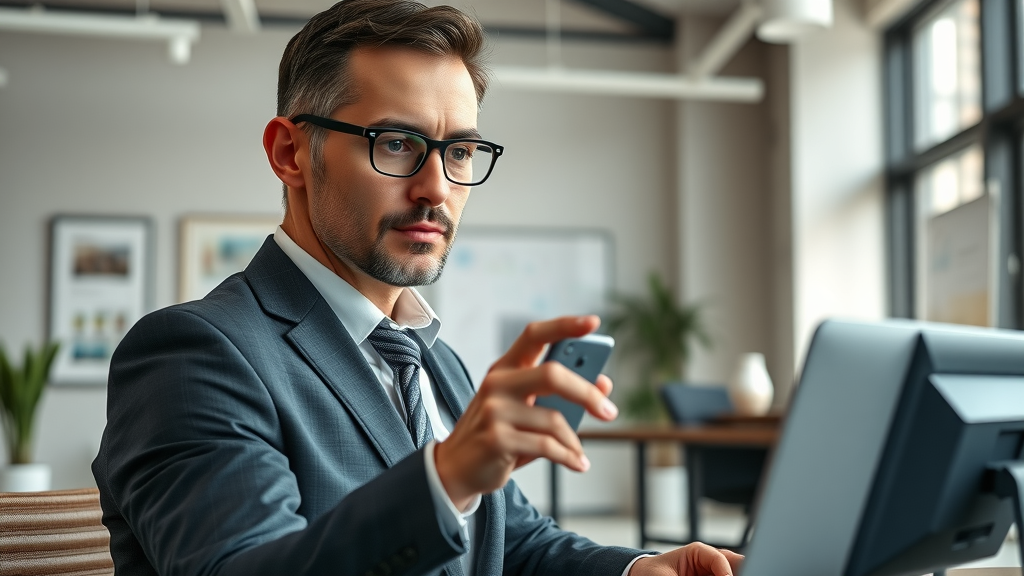 business professional creating industry-specific marketing video for B2B audiences