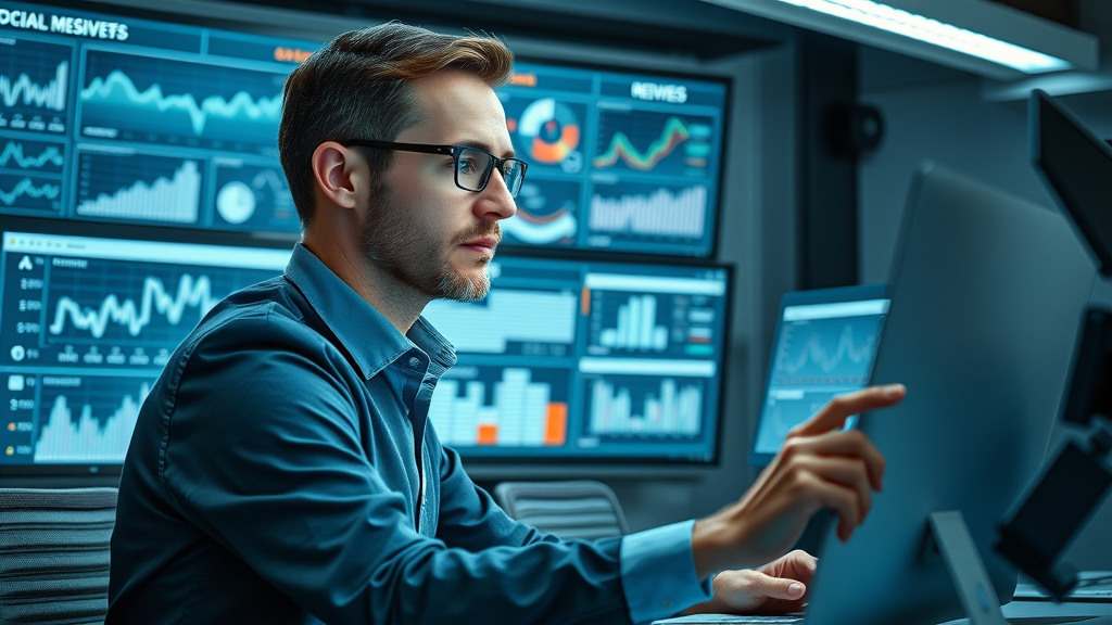 modern digital dashboard social media manager monitoring online reviews