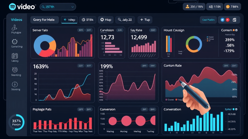granular engagement metrics for videos and conversion rate analytics dashboard