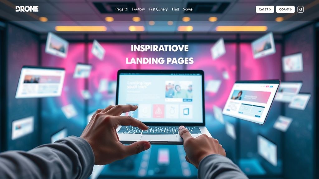 Landing page design inspiration gallery featuring modern, high-converting examples and sleek template layouts