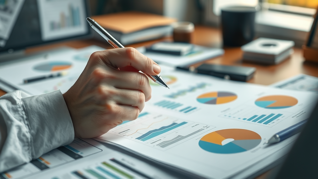 Analyst reviewing essential content marketing metrics and their business impact