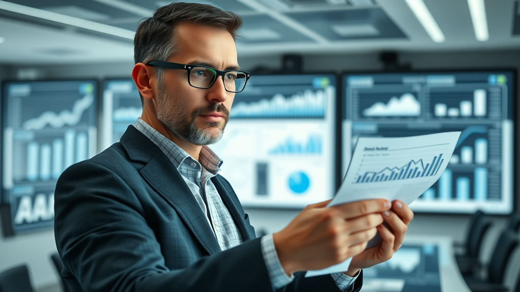marketing analyst presenting conversion rate optimization Google Analytics dashboard