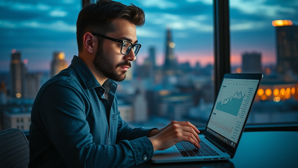 analytical marketer analyzing conversion data graphs conversion rate