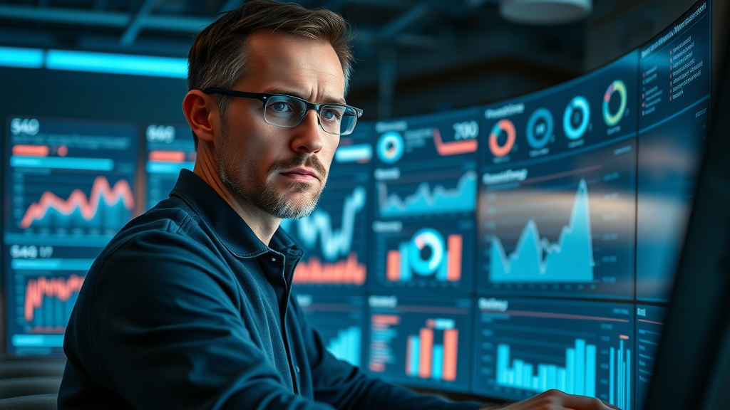 Digital analyst monitoring real-time paid social campaign analytics