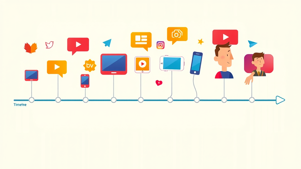 animated timeline evolution of brand storytelling through video digital marketing