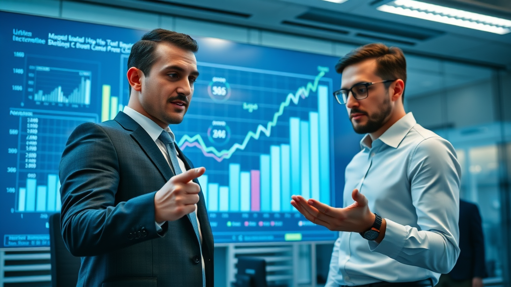 Infographic of local business professionals analyzing local link building results and upward search rankings