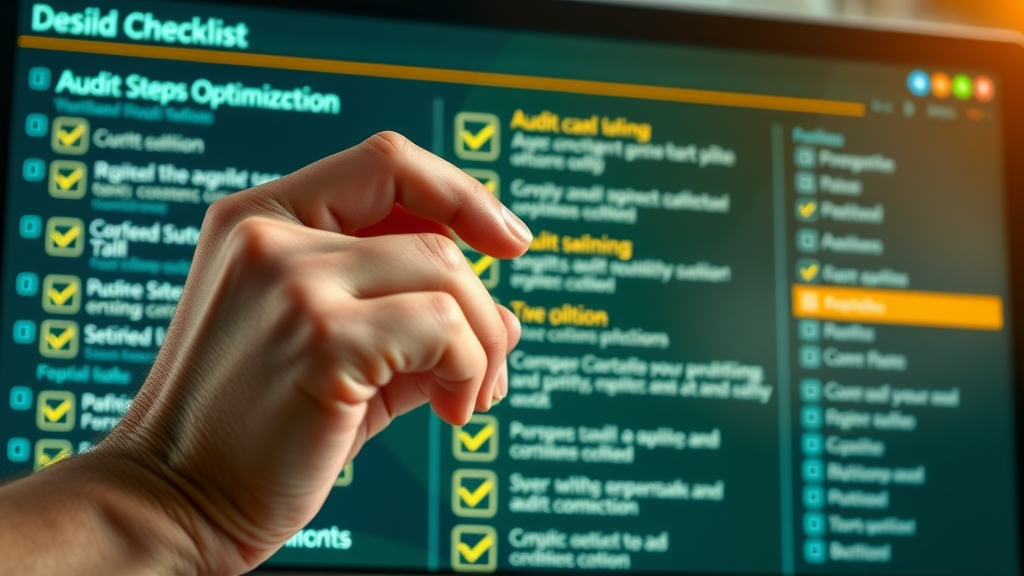 website conversion rate optimization checklist being completed on digital screen