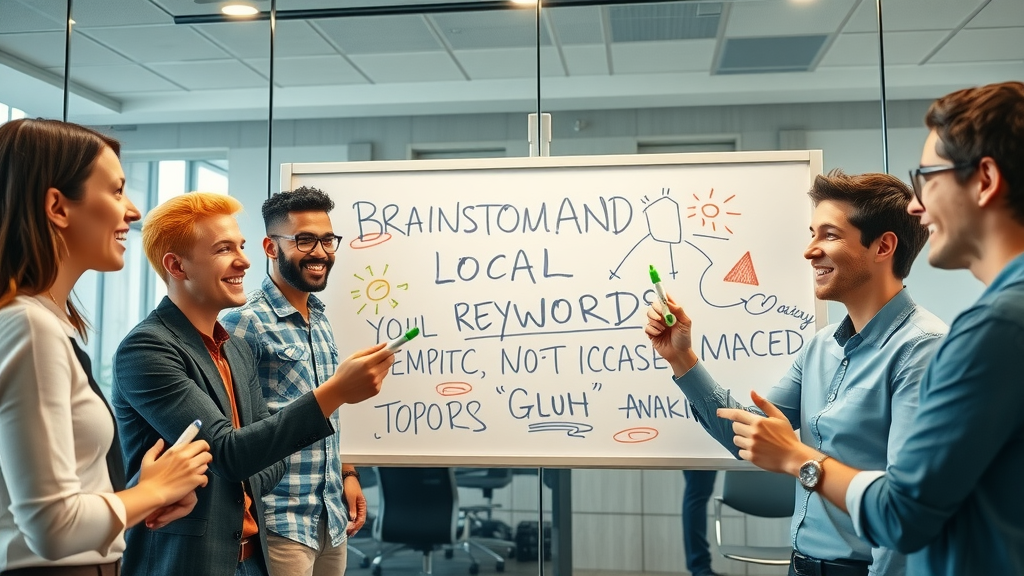 local keyword research team brainstorming local keywords