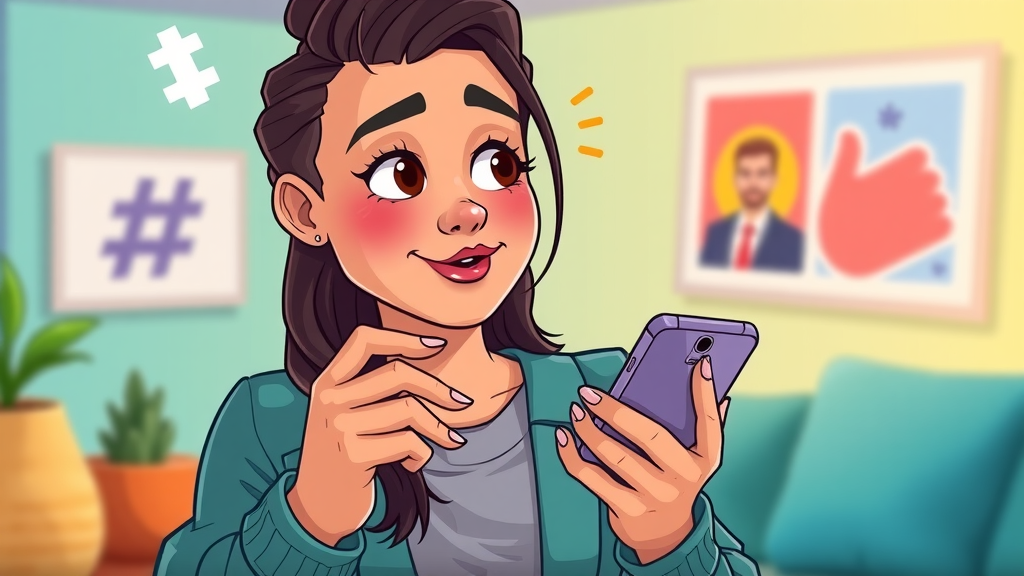 engaging branded social media content illustration with influencer and chat bubbles