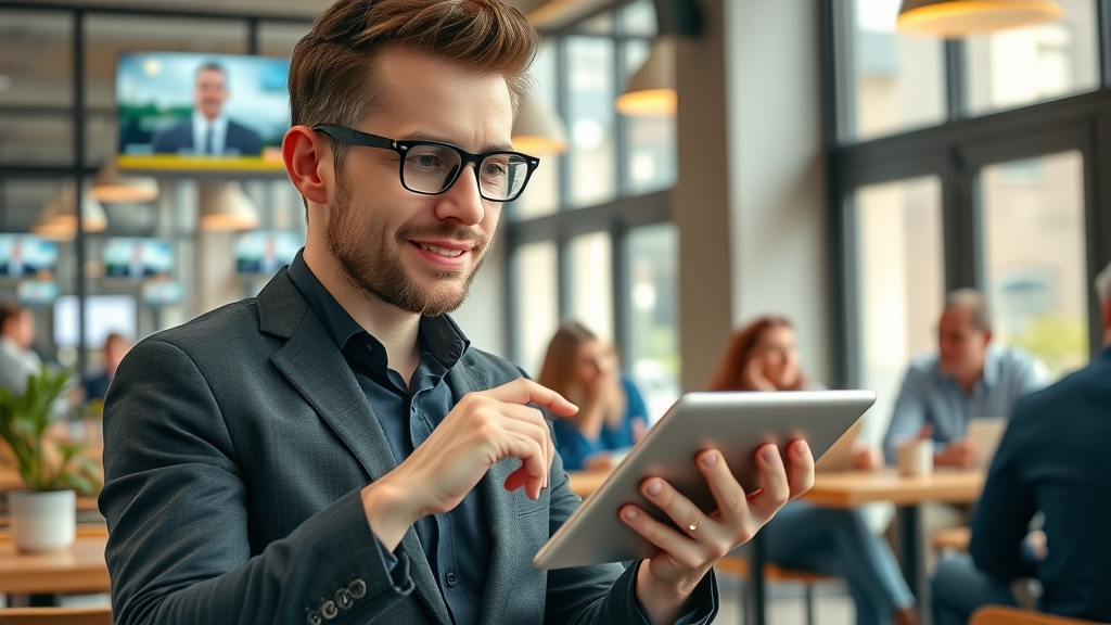 Marketer boosting video SEO by sharing optimized content across major social media platforms