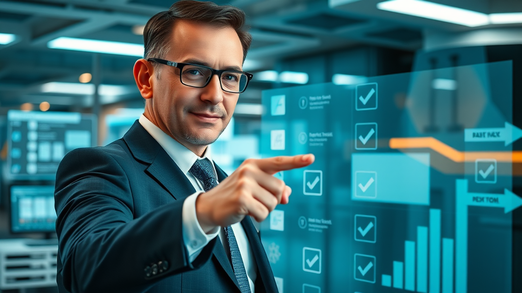 businessperson ticking off lead generation action steps on digital checklist