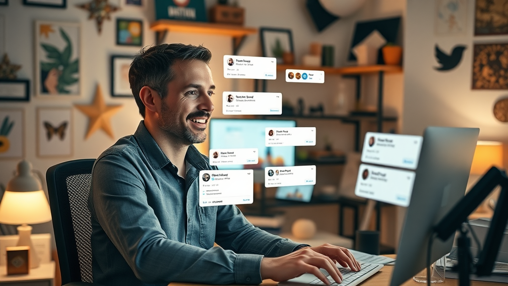 social media manager actively monitoring audience engagement, chat notifications, and real-time feedback for customer service success