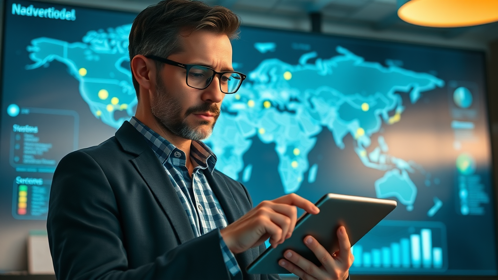 geo-targeted content marketing strategist analyzing location data digital map