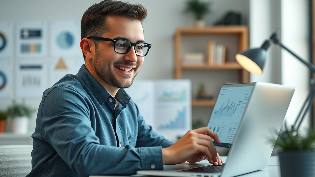 video marketing analytics dashboard viewed by business professional evaluating metrics