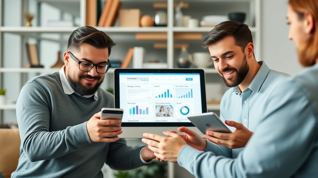 team launching new digital marketing campaign across digital devices