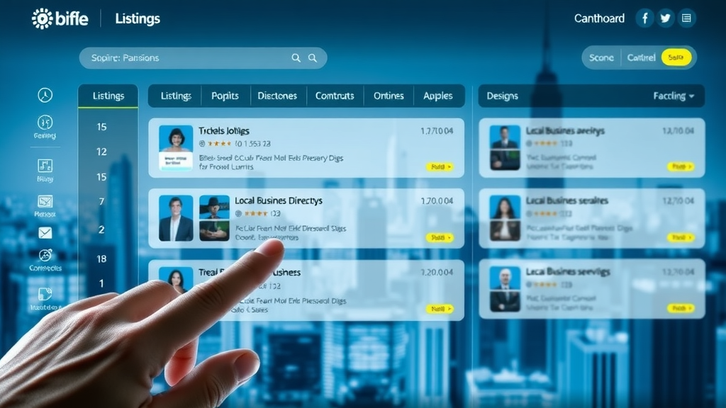digital dashboard showing business listings across local business directories for higher local SEO authority