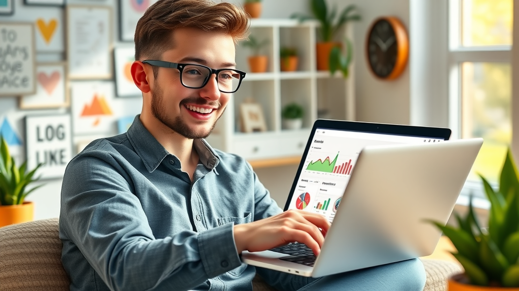 small business owner comparing media platform dashboards for best social media marketing strategy on laptop