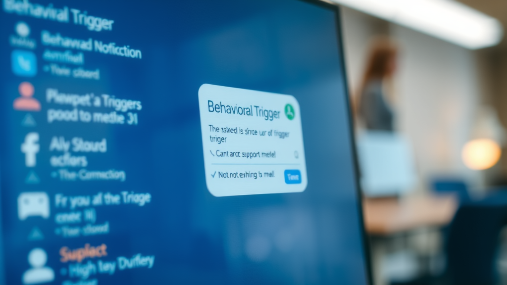 Macro image: behavioral triggers and lead notifications on user interface, maximizing qualified leads