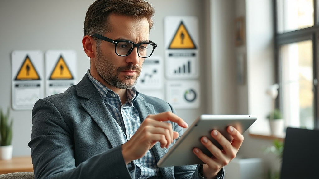 marketing strategist reviewing digital segmentation pitfalls on a tablet