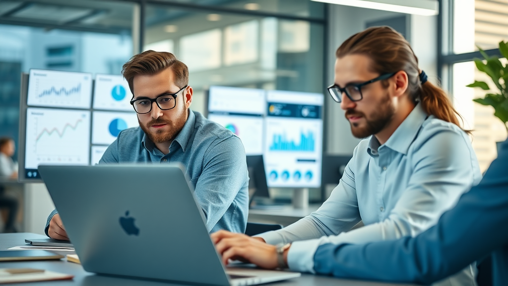 Paid social campaigns digital marketers collaborating on social media analytics