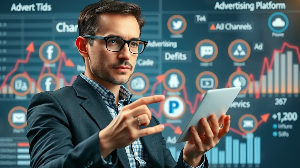 selecting the best online advertising platform infographic with ad spend and ad format analysis