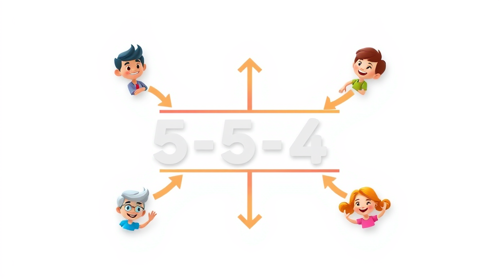 Graphic showing the 5 5 5 rule for social media: balance of brand, industry, and engagement content; colorful icons and arrows indicate social media advertising strategy for authentic audience connections