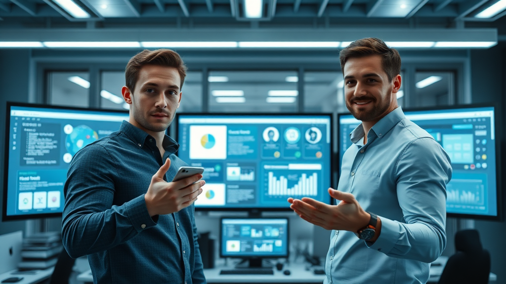 modern user interface design best practices, designers presenting sleek UI mockup in tech office