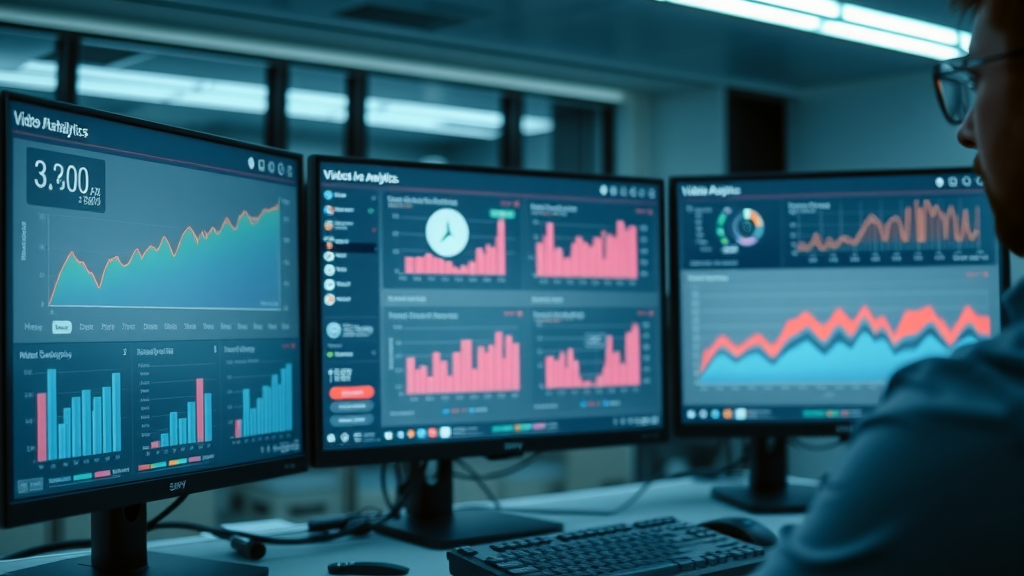 video marketing analytics tool dashboard with charts and ROI graphs