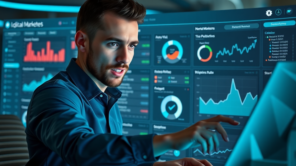 digital marketer using campaign management platform with cross-channel analytics