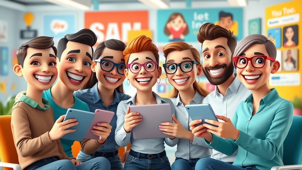 marketing team collaborating on viral social media campaigning