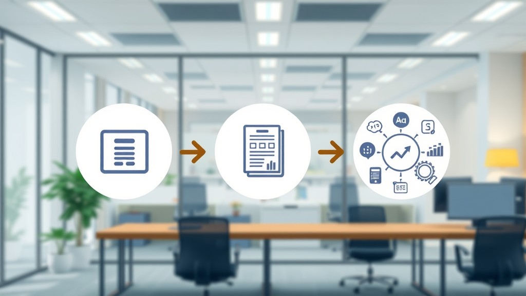 content marketing tools for creation, curation, and circulation—three-step workflow illustration with digital icons