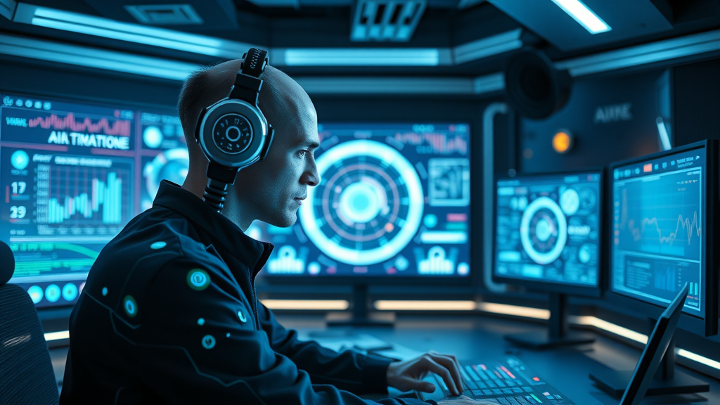 AI-generated video marketing content showing futuristic production studio, highlighting innovative trends in video production