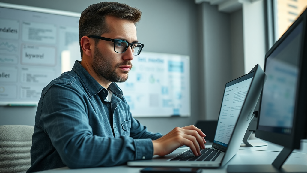 SEO expert optimizing multiple tabs for online reputation management