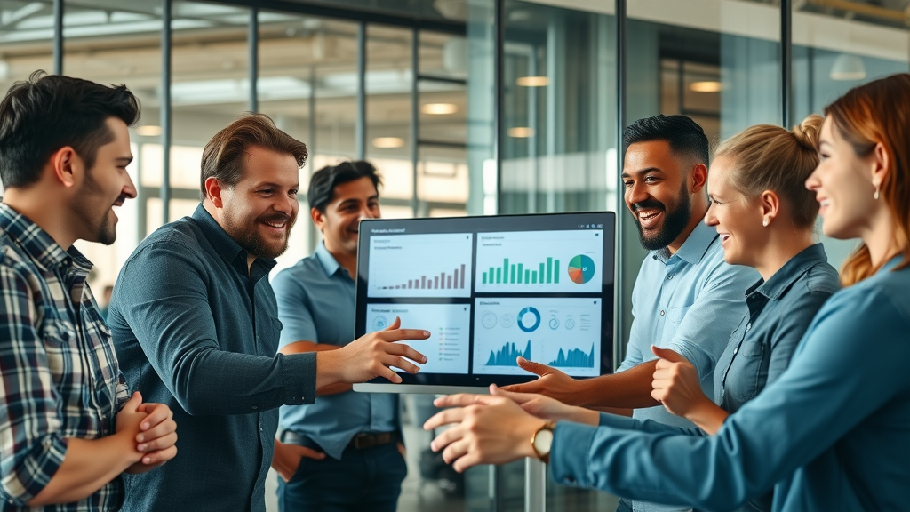 sales and marketing teams strategy meeting digital dashboards lead generation