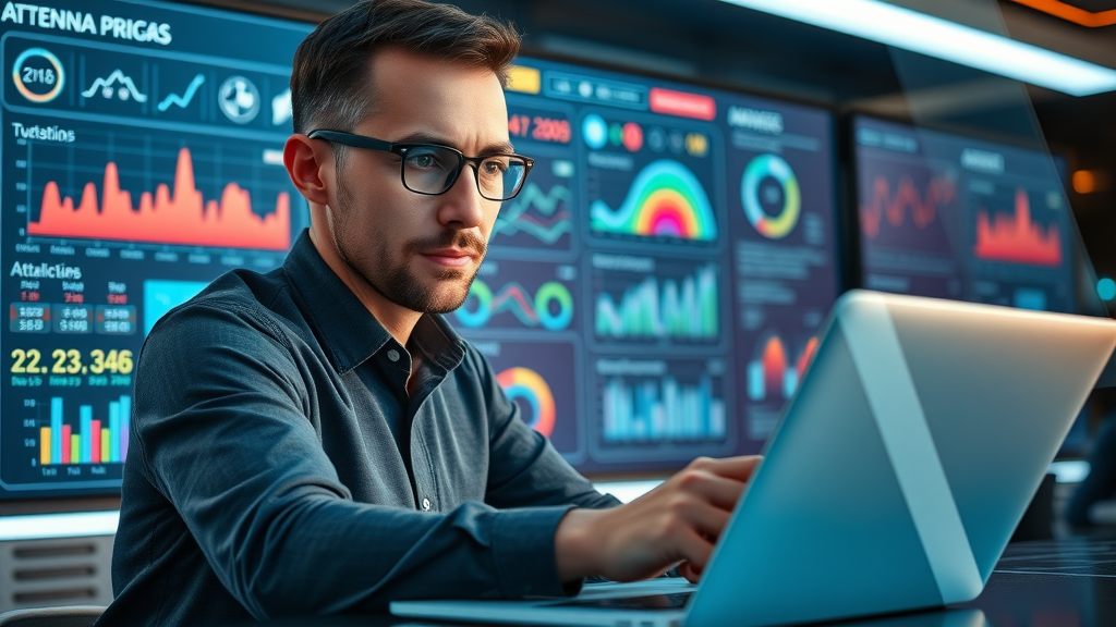 video marketing video analytics dashboard colorful graphs