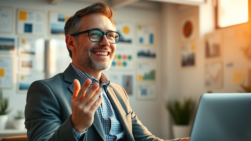 motivated marketing executive strategizing campaign optimization for long-term success