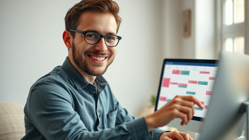 marketer scheduling content distribution posts for social media