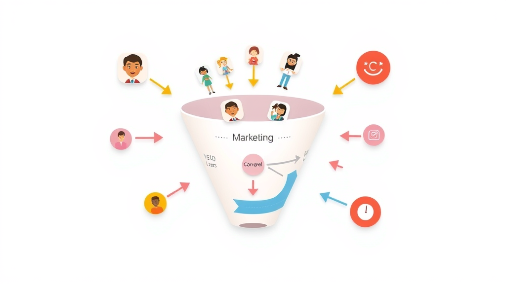 lead generation process funnel illustration converting strangers to leads