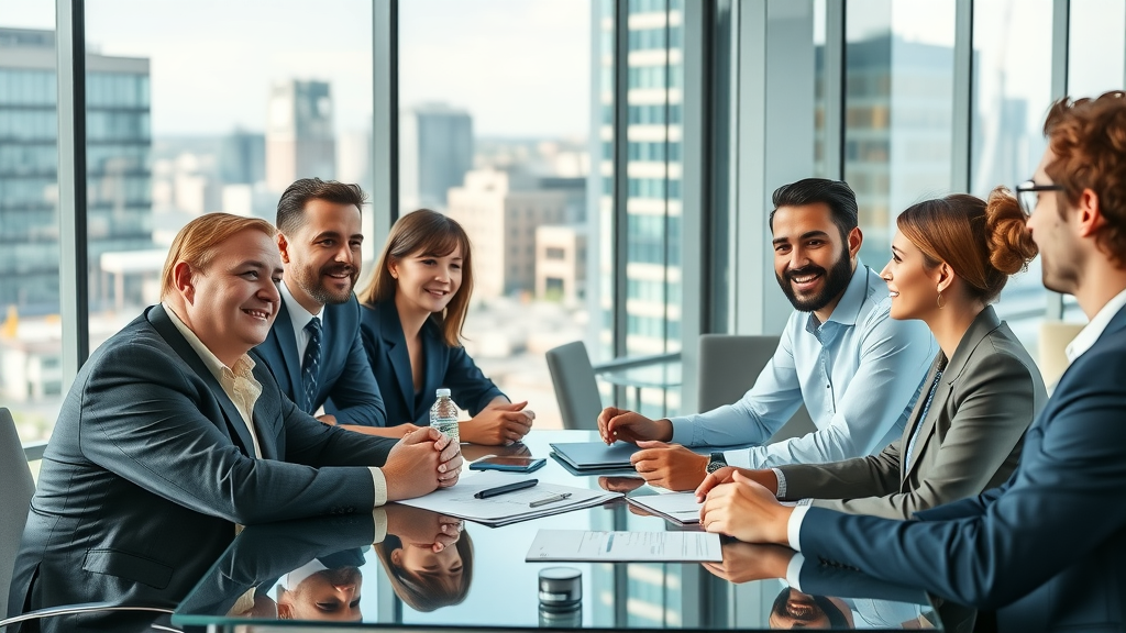 Lead nurturing techniques - business team collaborating in a modern office